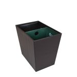 Dual Chamber 22.5 Quart Wastebasket/Recycle Bin, Dark Brown